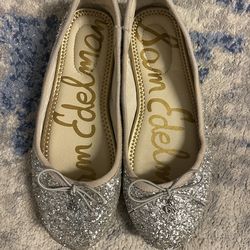 Big Girls Sam Edelman Glitter Ballet Flats (Size 3)