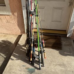Many Fishing Poles And Fishing Suupplies (Read Description)