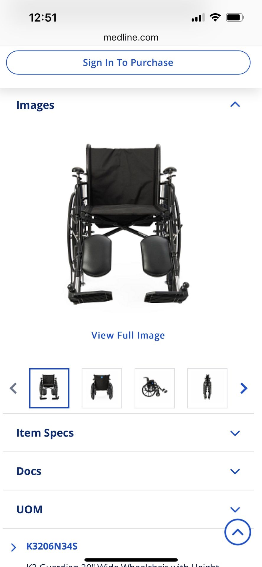 Like New Medline K3 Wheelchair