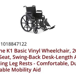 New Wheelchair-20” Wide Seat