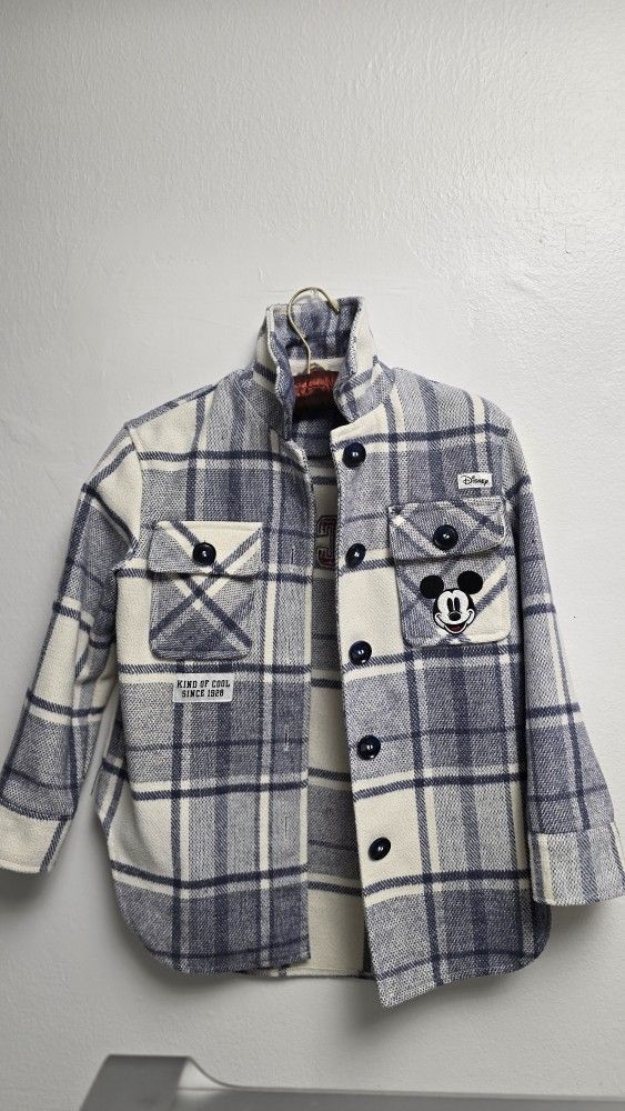 Disney Mickey Mouse Plaid Shacket for Kids (Size 8–9 Y / 134 cm)