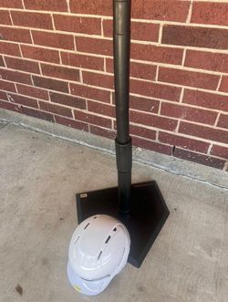 Baseball Champro PVC Black Adjustable Batting Tee with hardly worn Youth helmet