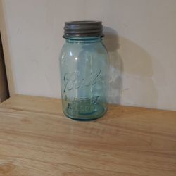 Antique Blue Mason Jar Ball Glass Zinc Lid Perfect Jar #2 Zinc Metal Lid Milk Glass 