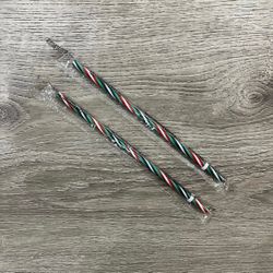 Starbucks Reusable Straws (Christmas Dark Stripes) (X2)