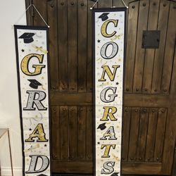 White/Gold Graduation Banners