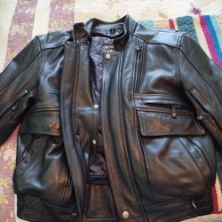 Leather Motorcycle Jacket With Lining