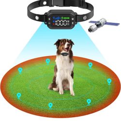 GPS Dog Collar Fence System,Wireless Dog Fence,Electric Fences for Dogs with No Wire Circular Boundary & Rechargeable Collar Receiver,33-1000 Yards Ad