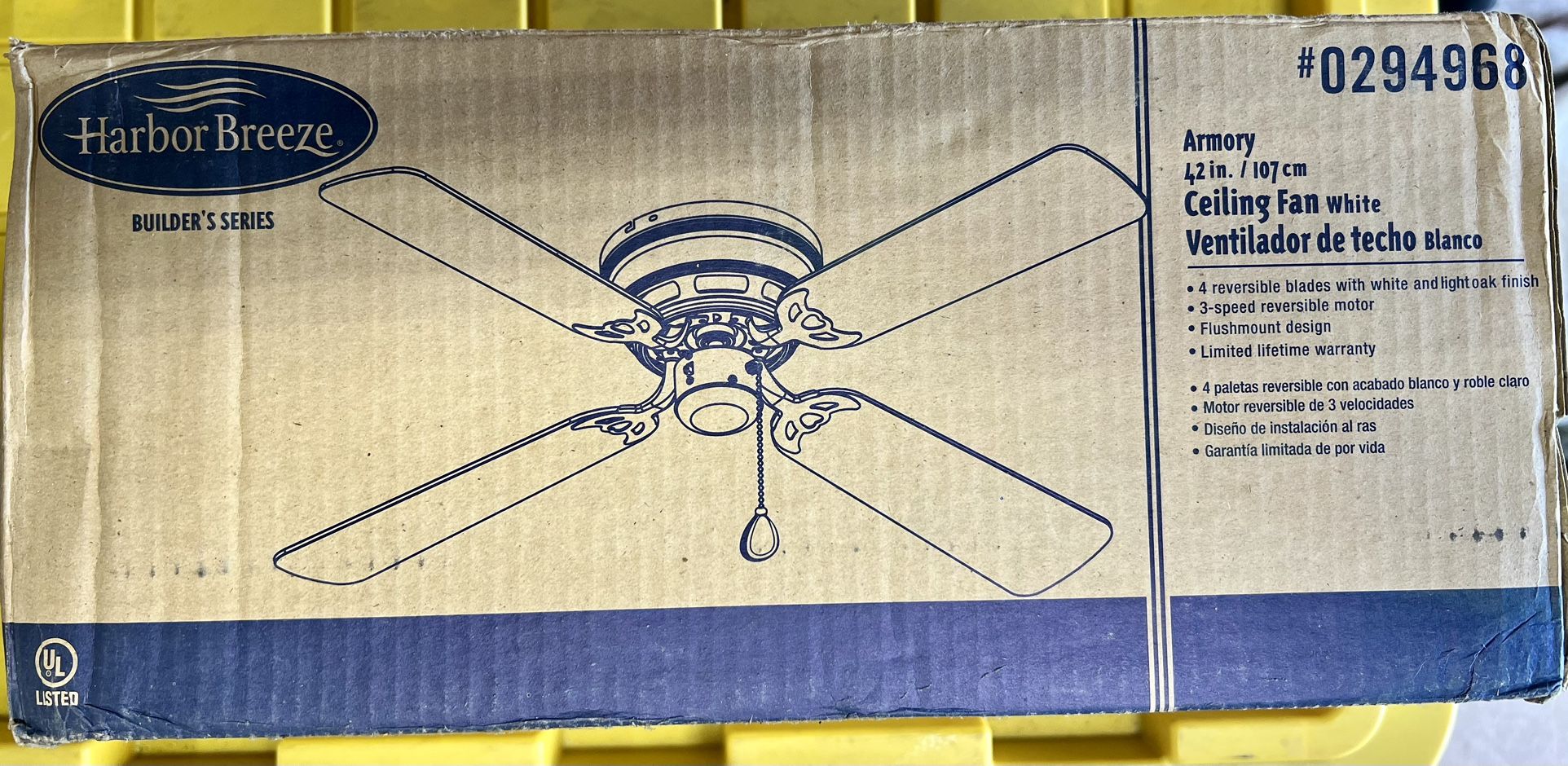 Harbor Breeze 42” White Ceiling Fan