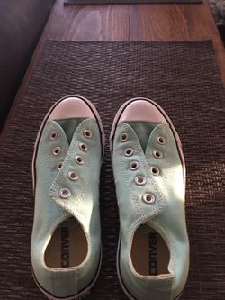 Mint green all star converse boys 4 woman's 61/2