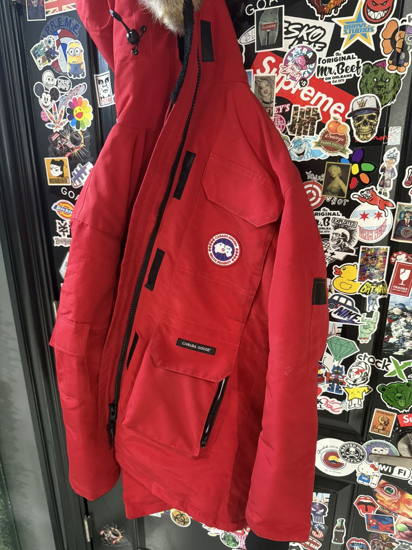 Canada Goose Red Parka Coat With Fire Hood