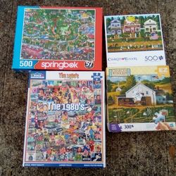 Lot Of 4 Jigsaw Puzzles 10.00