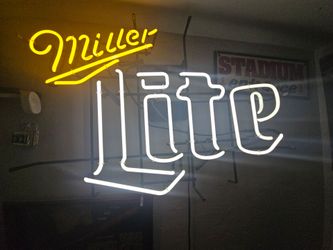Large Miller Lite Neon Bar Sign