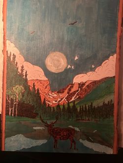 Deer under the moon