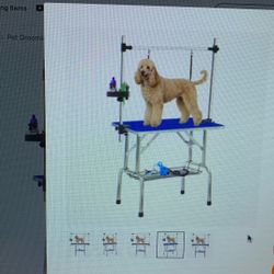 Baohe 36/46 Inch Heavy Duty Stainless Steel Dog Grooming Table With Adjustable Height, Foldable & Portable Design, Non-Slip Surface $ Storage Tray .Pr