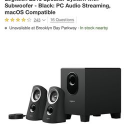 Logitech Z313 Computer Desktop Laptop PC Mac Speaker System with Subwoofer