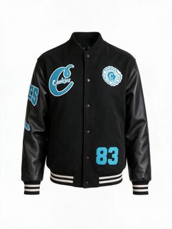 Cookies Varsity Bomber Jacket Black Blue
