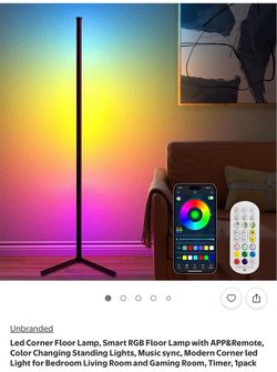 RGB LED Corner Floor Lamp with Remote