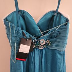 La Femme Teal Prom Dress 