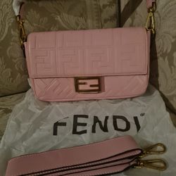 DESIGNER FF BABY PINK PURSE UNIQUE 2 STRAP HANDLE 