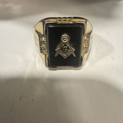 Onyx Freemason Ring