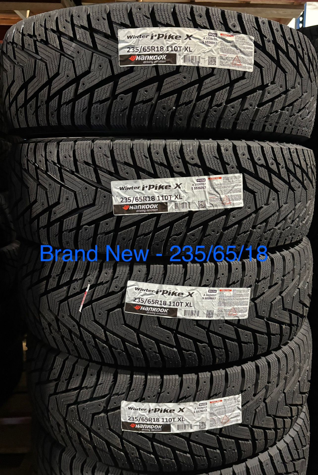(4) - 235/65/18 Hankook iPike X W429A Snow Tires