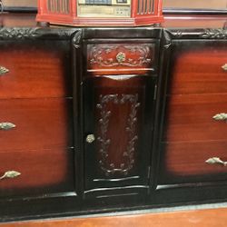 Rosewood Colored Triple Dresser
