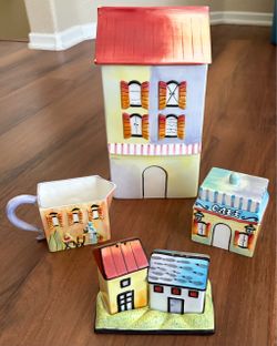 Province by Apple Kitchen Accessories Set - Cookie Jar, Sugar & Creamer, Salt & Pepper - $20 OBO