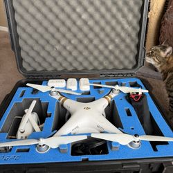 Two DJI Phantom 3 Drones.  One Professional And One Standard