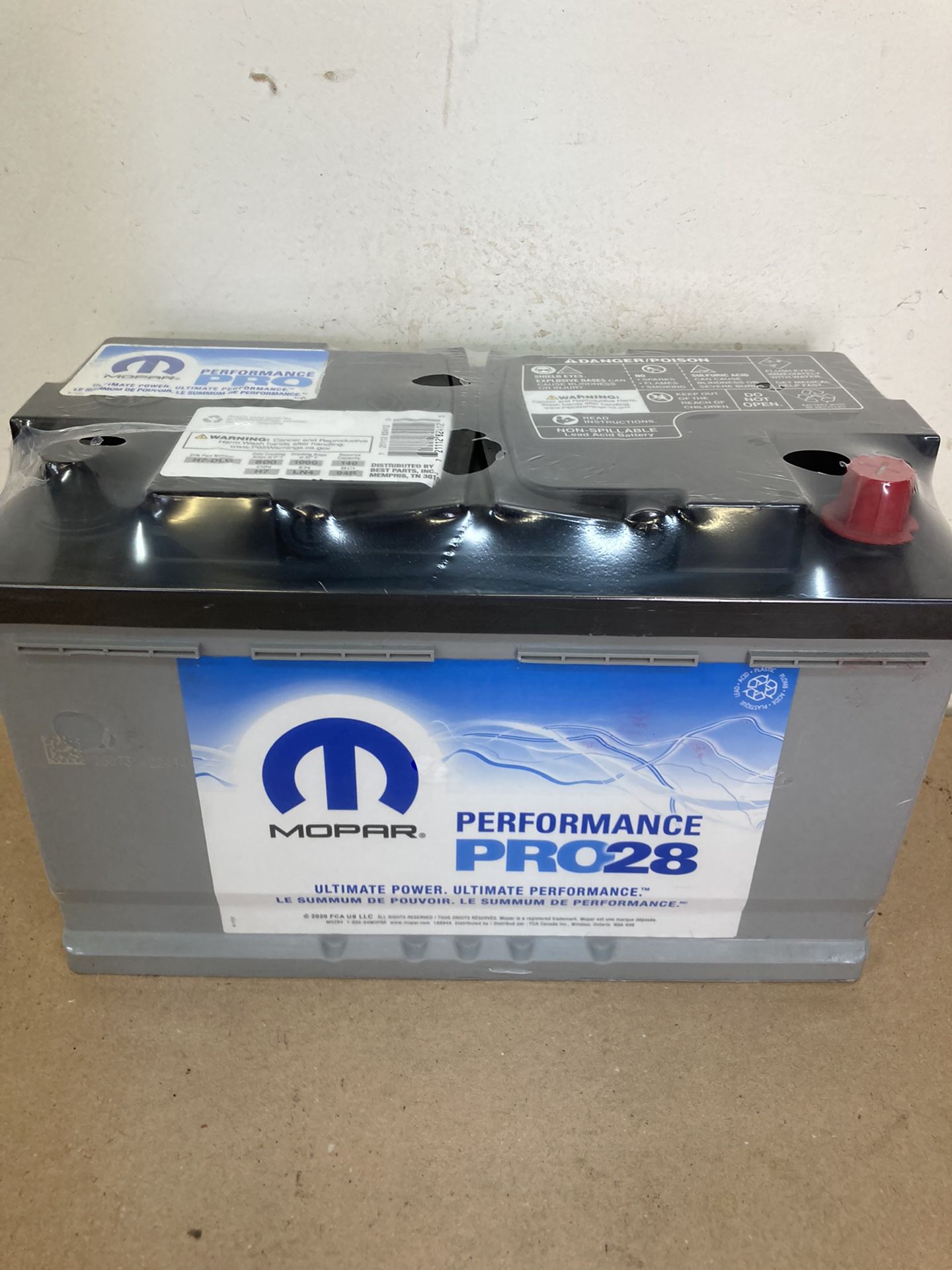Car battery Mopar original ultimate power ultimate performance gel AGM super duty size H7 for sale