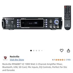 2-CHANNEL RACK DJ AMPLIFIER W/FM DIGITAL TUNER, USB, and BLUETOOTH