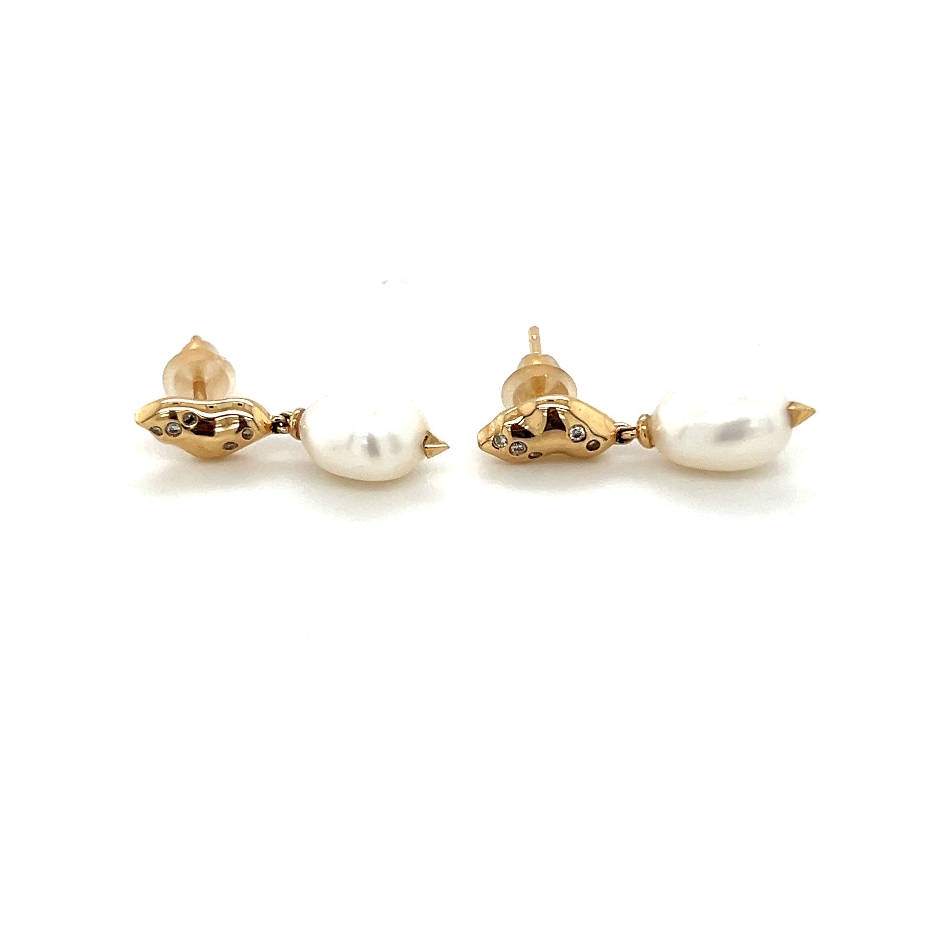 Limited Edition Kendra Scott 14K Gold Pearl/Diamonds Earrings
