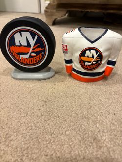 Vintage Rare Alexei Yashin New York Islanders Ceramic Pencil Holder and Plastic Bank