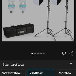 Skytex Softbox Lighting Kit 2Pack, 20x28in Soft Box | 135W 5500K E27 Bulb Continuous Photography Lighting, Photo Studio Lights Equipment for Camera Sh