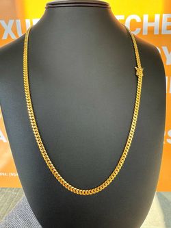 14k solid Yellow Gold brand New Cuban link 24” Chain necklace 32.4 grams 4mm