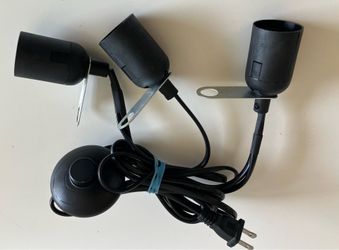3 Wall Mounting Black Cord Switch Electrical Spot Bulb Lights