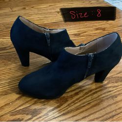 Black Suede Booties size 8 