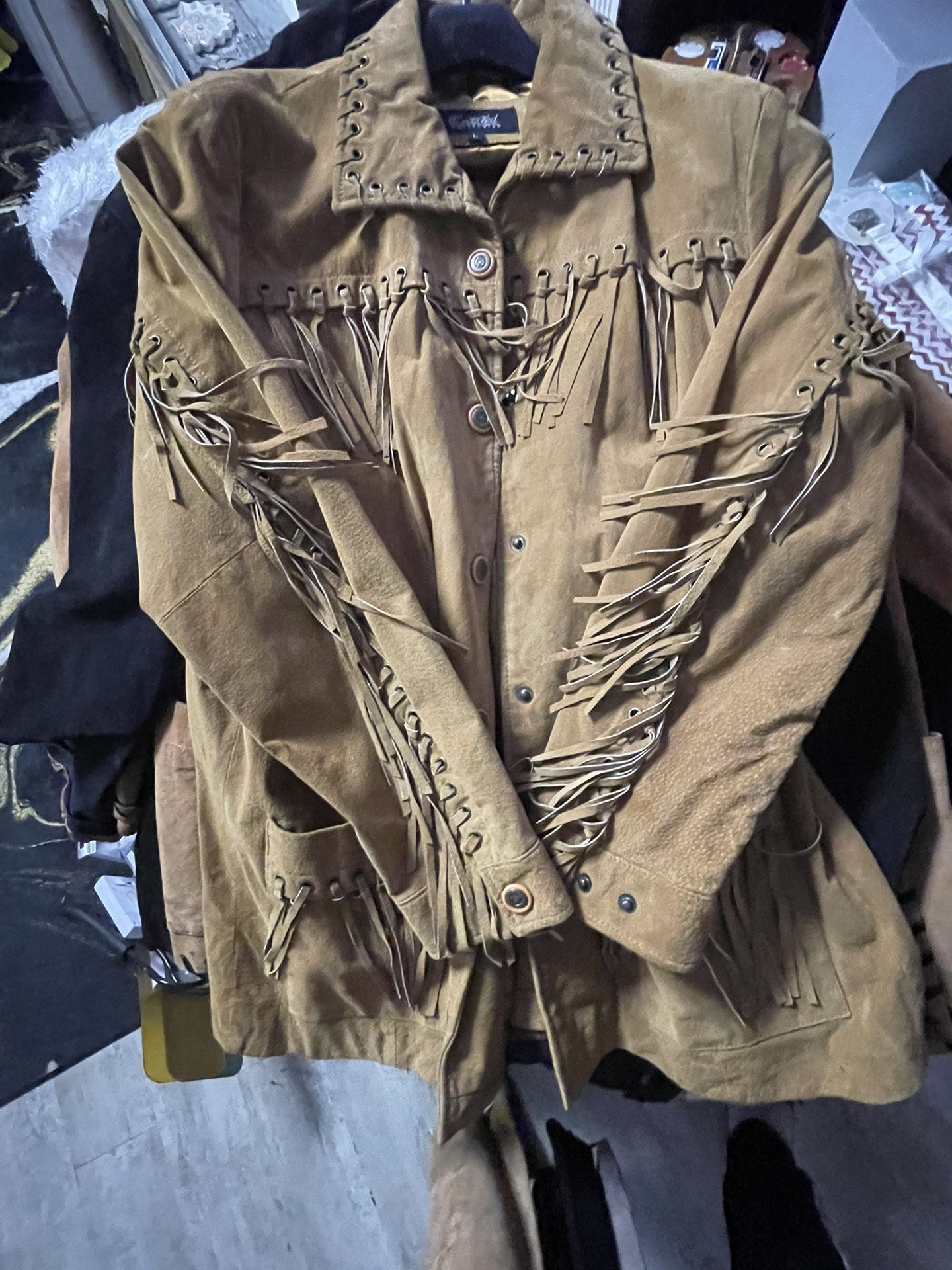 Women’s Western Suede Fringe Jacket – Excelled Collection Size Large