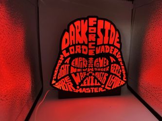 DARTH VADER LED Lightbox Display | Handmade 3D Printed Star Wars Decor