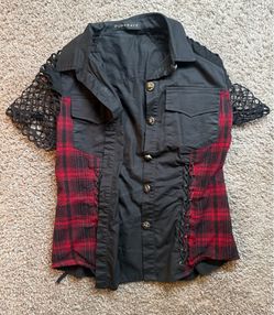 Small punk goth shirt button up