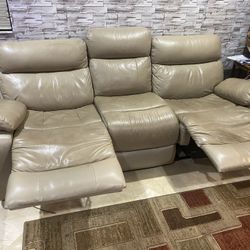 Leather Reclining Sofa
