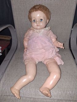vintage Effanbee Sweetie Pie Composition Doll Caracul wig flirty blue eyes