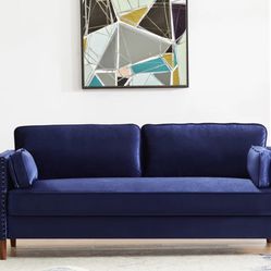 Blue Velvet Sofa NEW 