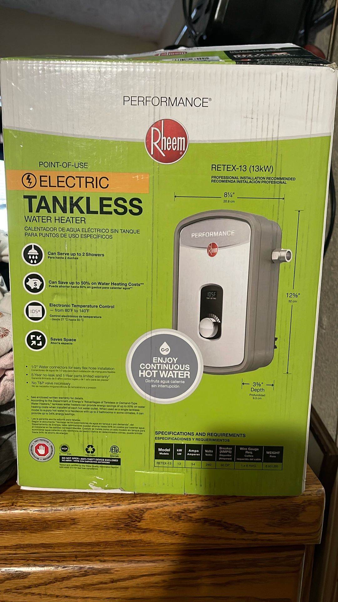 Kheem Tankless Water Heater NEW
