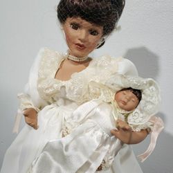 Porcelain Beautiful Doll 16"..perfect For A Gift!!