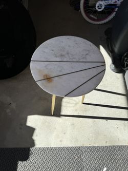 White Marble End Table