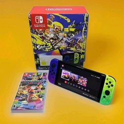Nintendo Switch OLED Splatoon 3 Edition + Mario Kart 8 Deluxe/ Full Set