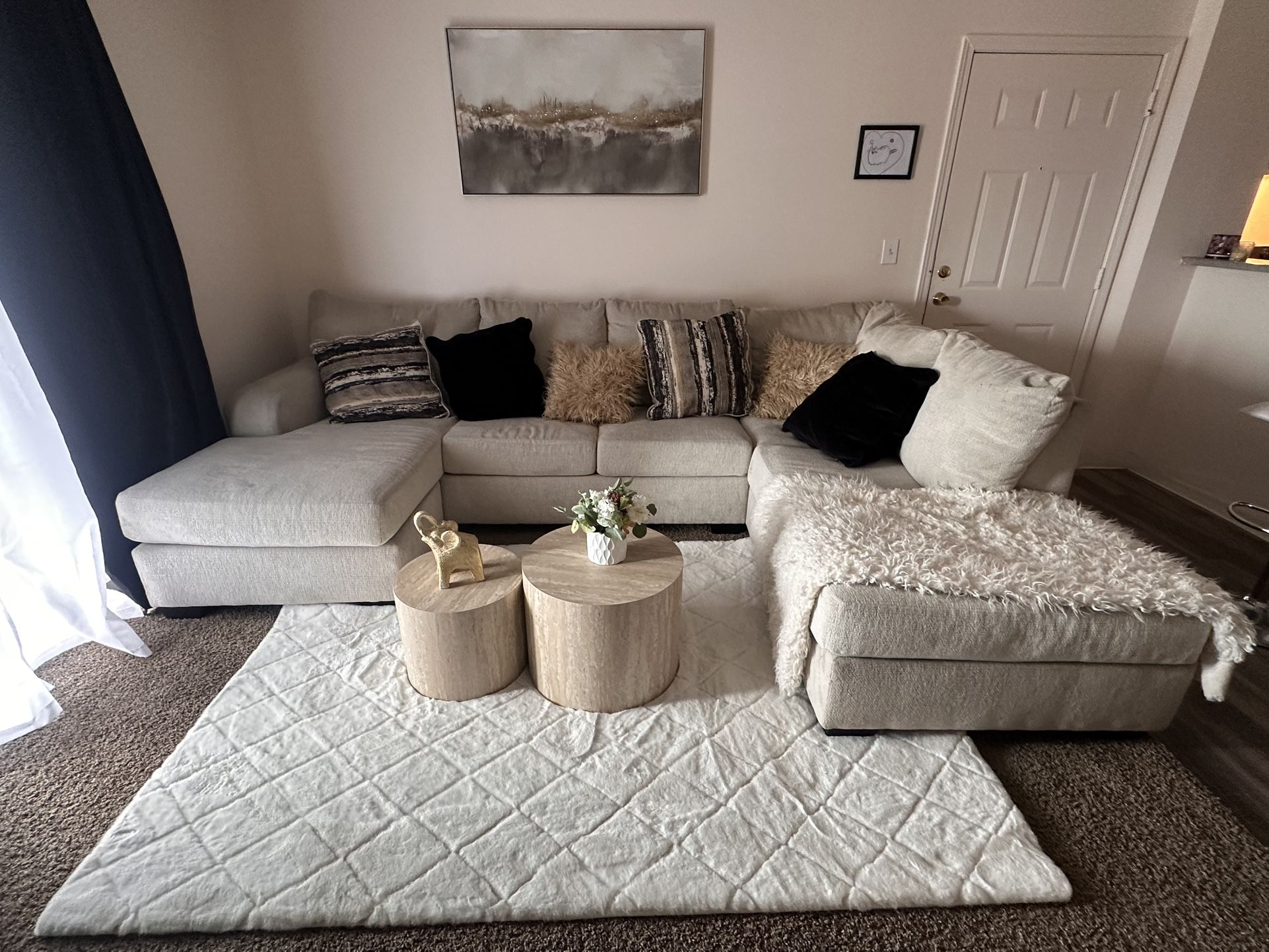 Couch, pillows and decoration