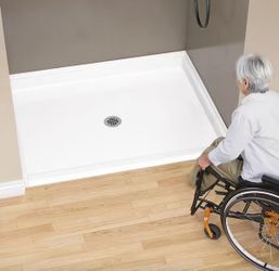 ADA4838C 48 in. L x 38 in. W White Alcove Shower Pan Base Acrylic Rectangular