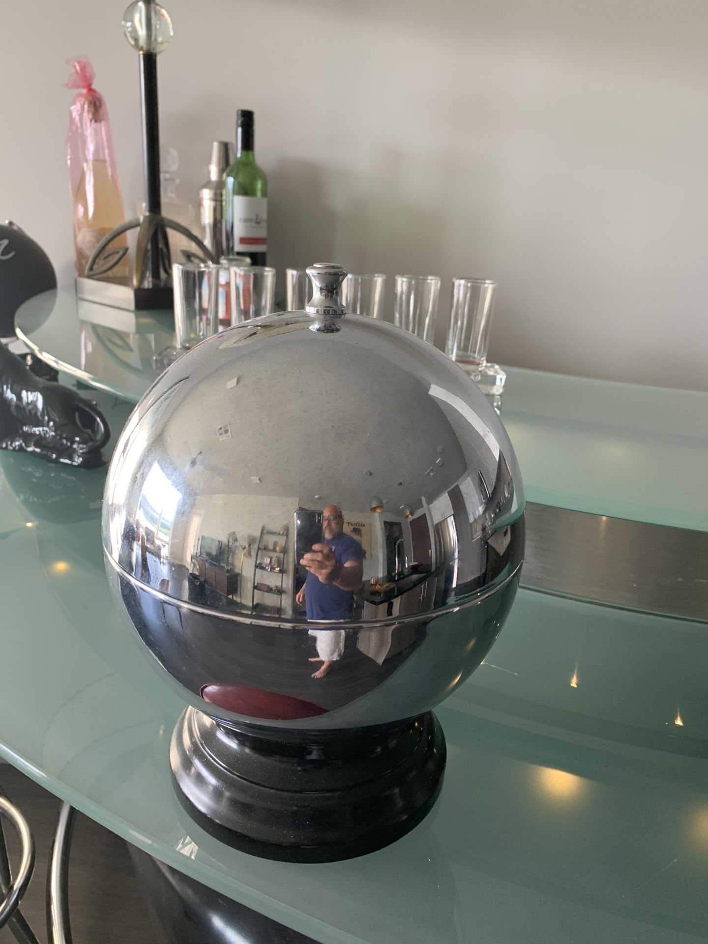 1950’s Barware Bowling Ball Bar Shot Dispenser
