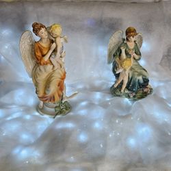 2002 Grandeur Noel Collector Edition Hand Painted Porcelain Angel Set